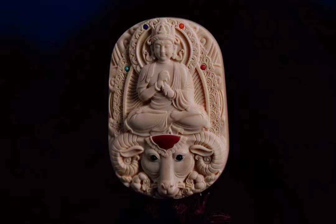 Carved Zodiac Natal Buddha Pendant Patron Saint Guanyin Pendant - Picture 29 of 33