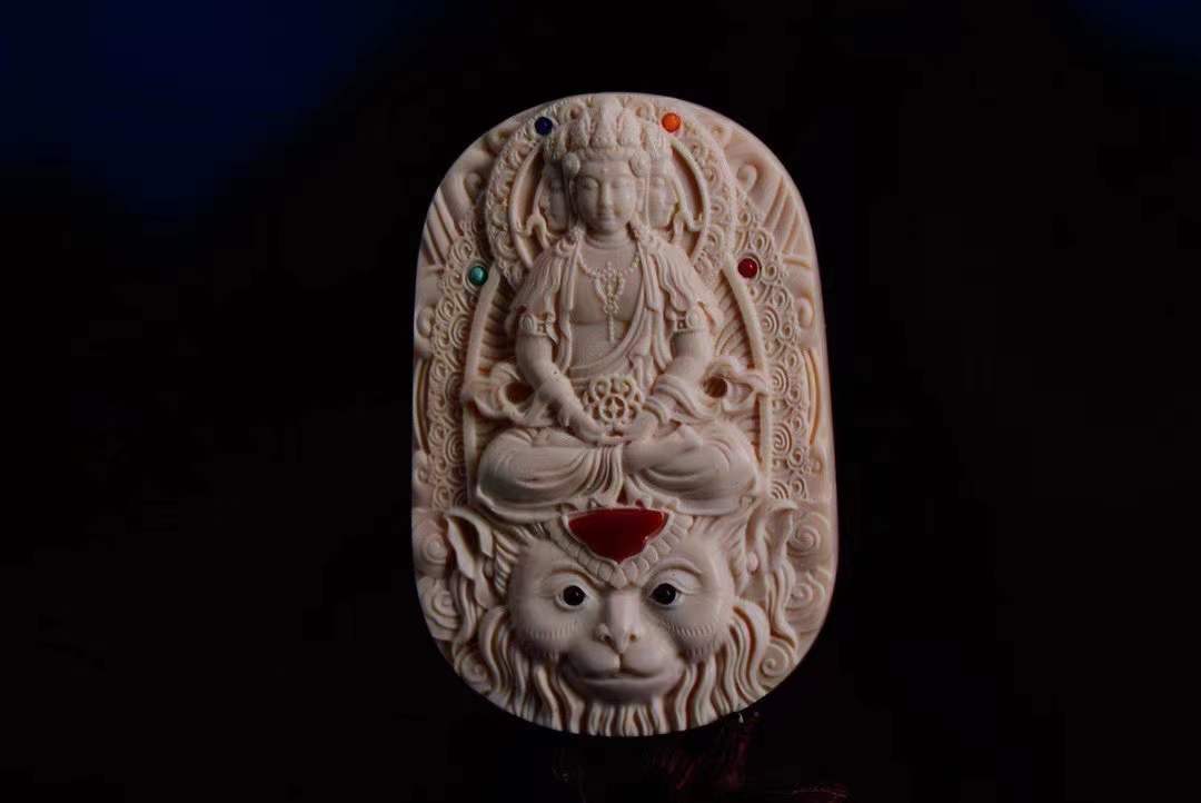 Carved Zodiac Natal Buddha Pendant Patron Saint Guanyin Pendant - Picture 30 of 33