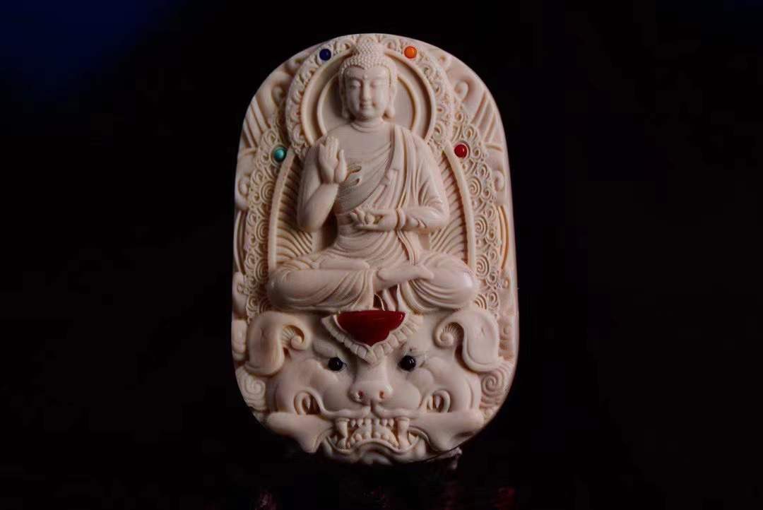 Carved Zodiac Natal Buddha Pendant Patron Saint Guanyin Pendant - Picture 32 of 33