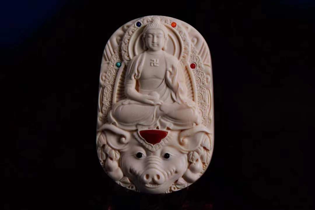 Carved Zodiac Natal Buddha Pendant Patron Saint Guanyin Pendant - Picture 33 of 33