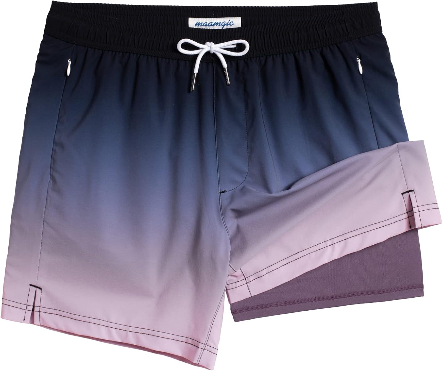 Men's 5" Quick-Dry Swim Trunks with Compression Liner & Zipper Pockets - Picture 35 of 55