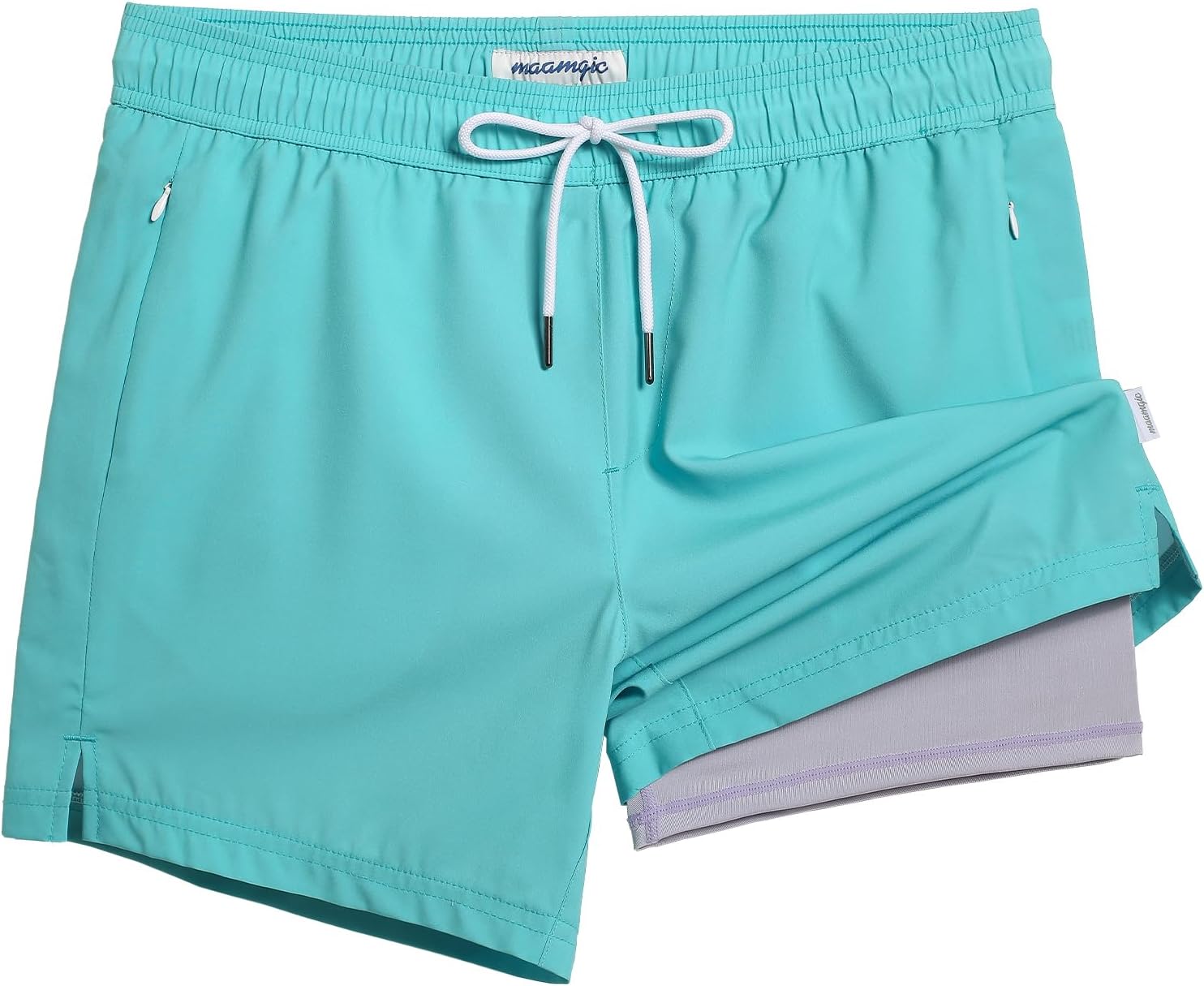 Men's 5" Quick-Dry Swim Trunks with Compression Liner & Zipper Pockets - Picture 36 of 55