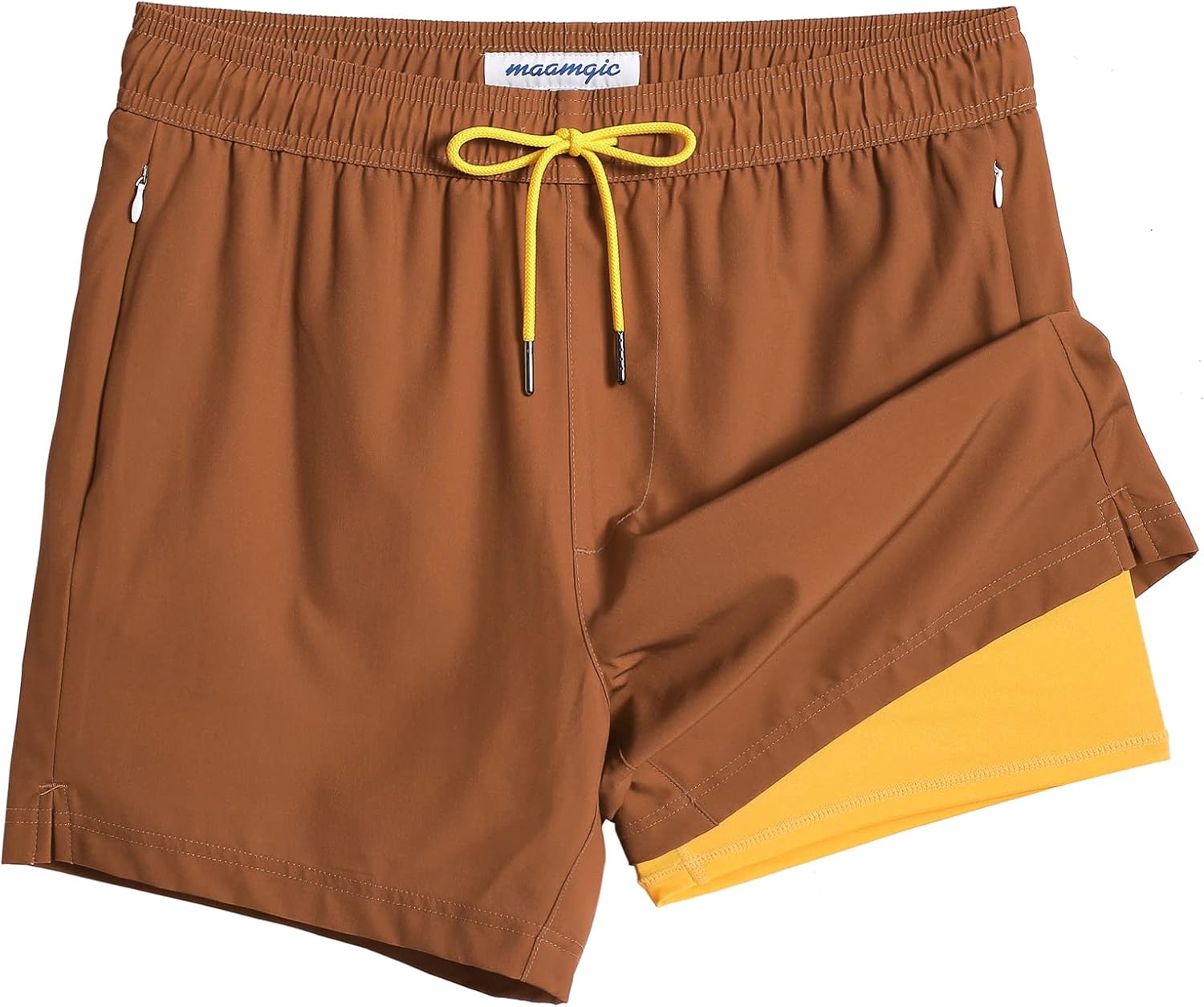 Men's 5" Quick-Dry Swim Trunks with Compression Liner & Zipper Pockets - Picture 37 of 55