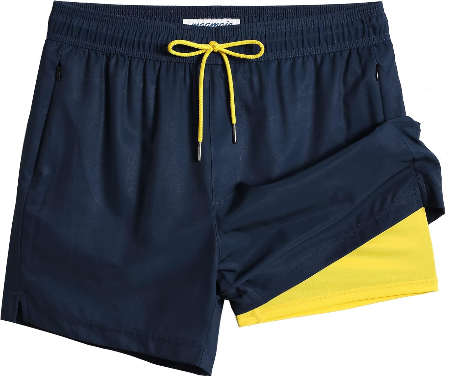 Men's 5" Quick-Dry Swim Trunks with Compression Liner & Zipper Pockets - Picture 43 of 55