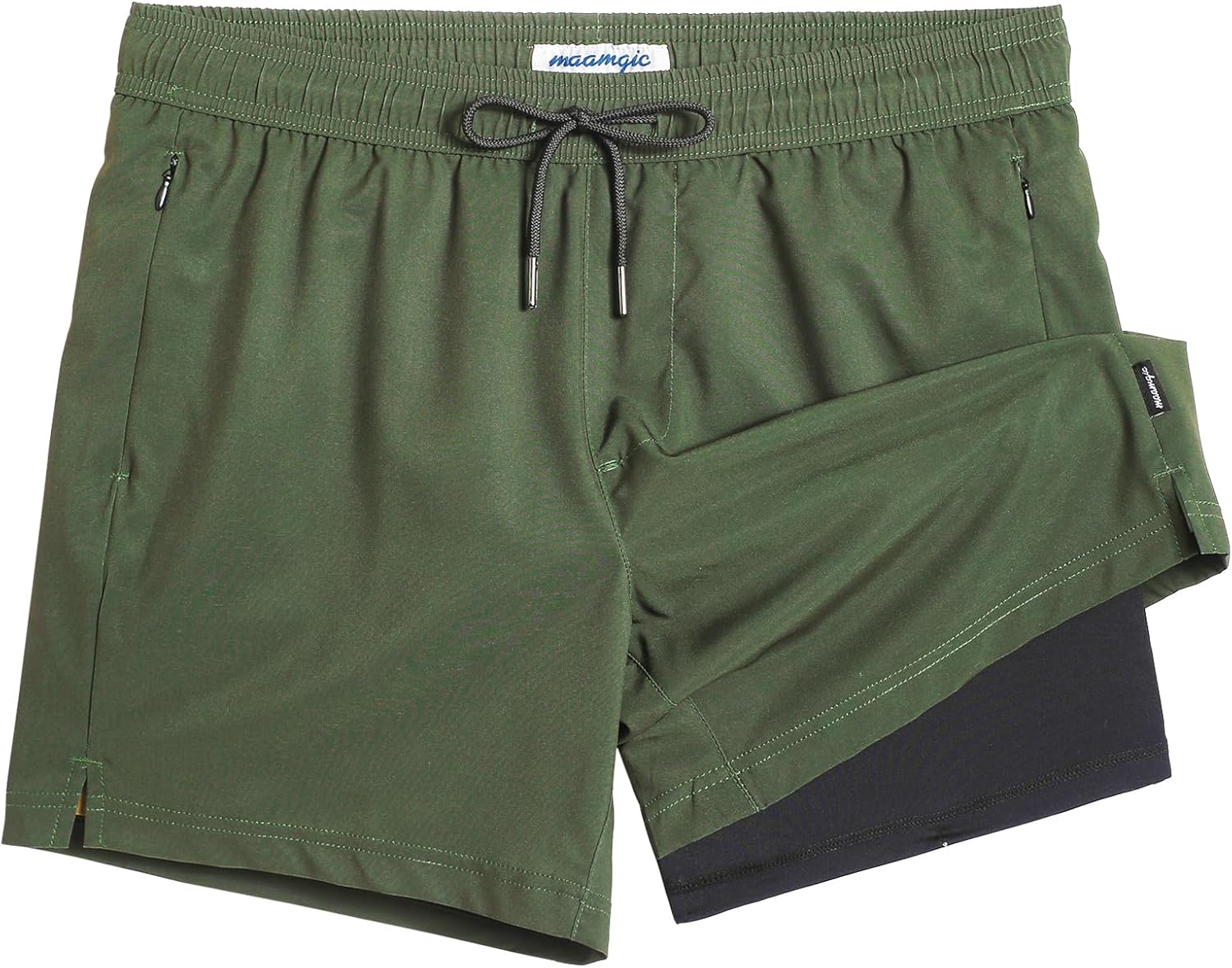Men's 5" Quick-Dry Swim Trunks with Compression Liner & Zipper Pockets - Picture 46 of 55