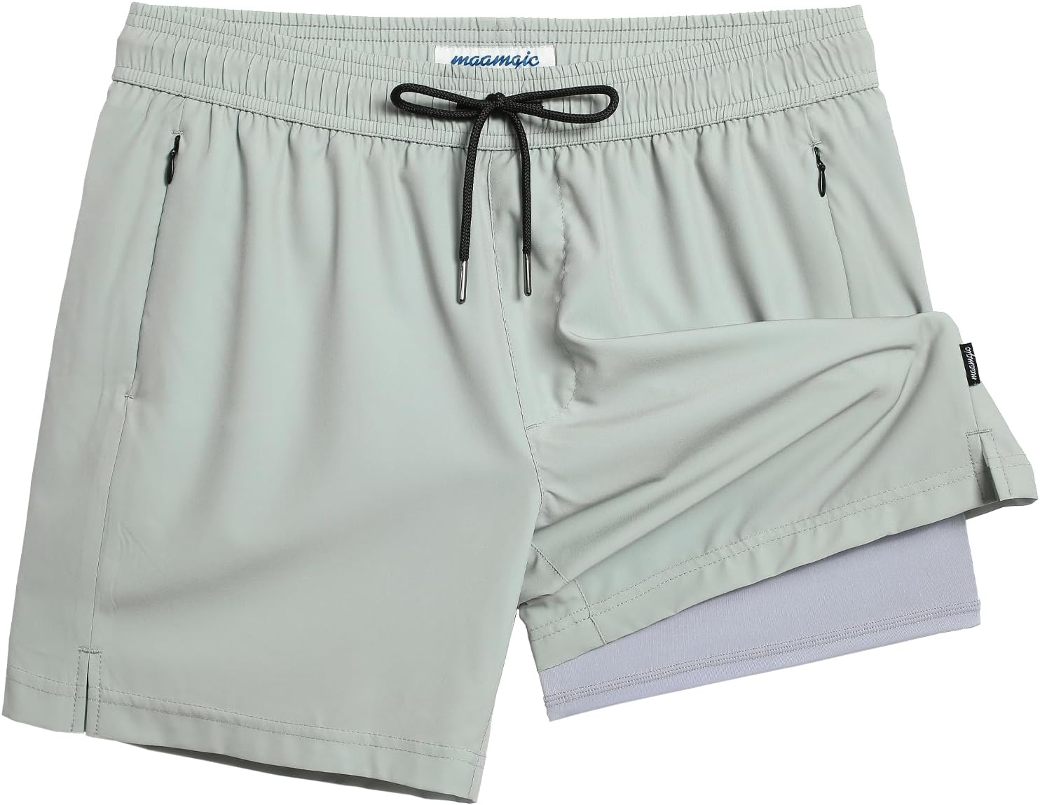 Men's 5" Quick-Dry Swim Trunks with Compression Liner & Zipper Pockets - Picture 48 of 55
