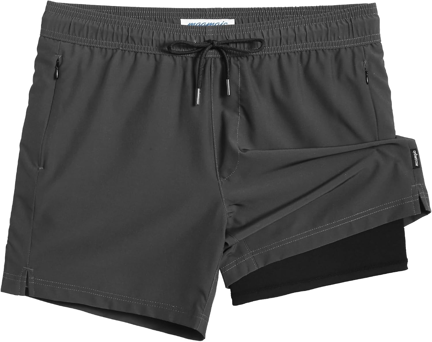 Men's 5" Quick-Dry Swim Trunks with Compression Liner & Zipper Pockets - Picture 49 of 55