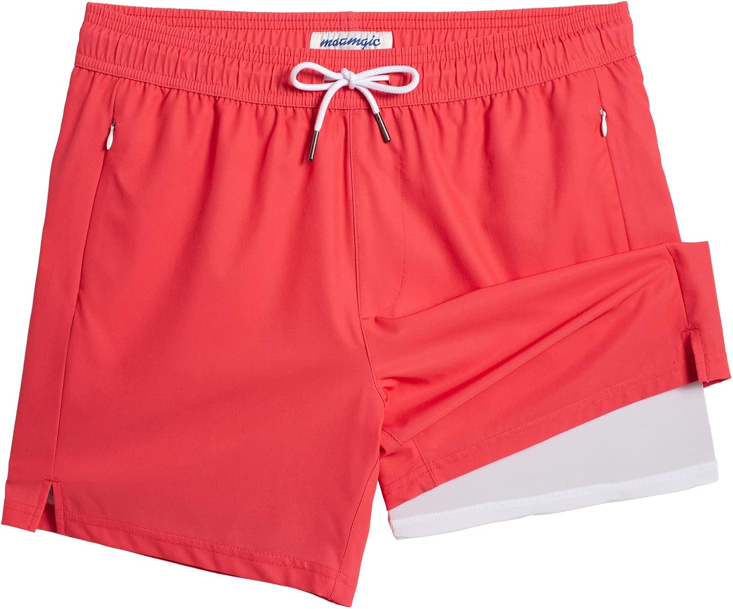 Men's 5" Quick-Dry Swim Trunks with Compression Liner & Zipper Pockets - Picture 50 of 55