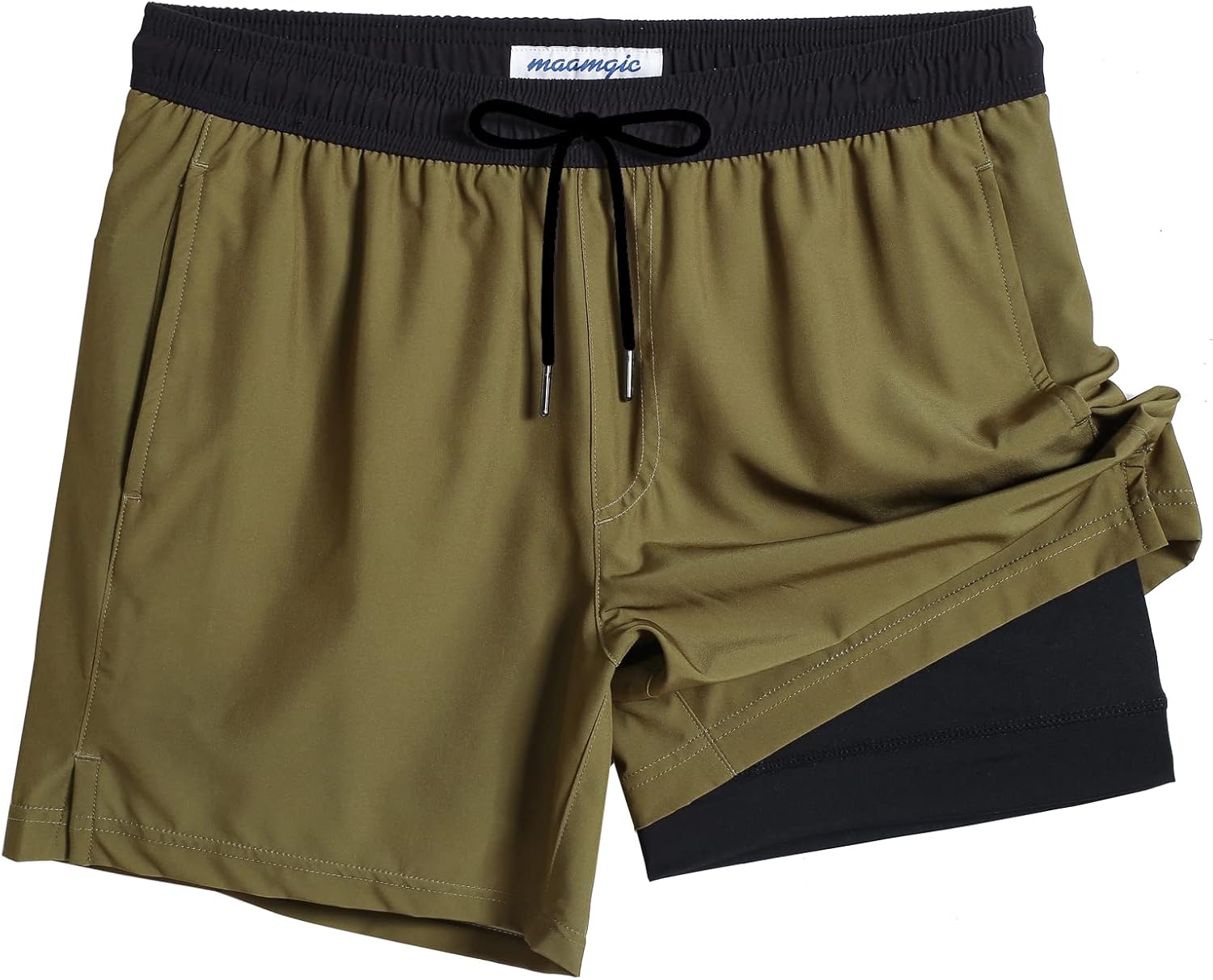 Men's 5" Quick-Dry Swim Trunks with Compression Liner & Zipper Pockets - Picture 55 of 55