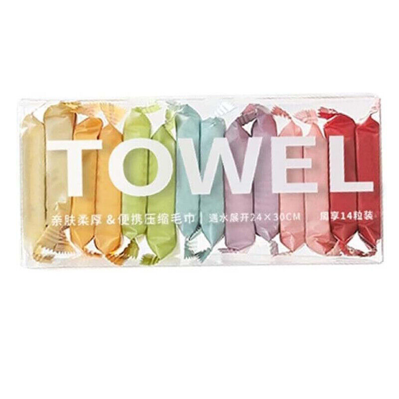 42X Compressed Towel Tablets Disposable Mini Travel Restaurant Barber Face Wipes - Picture 25 of 27
