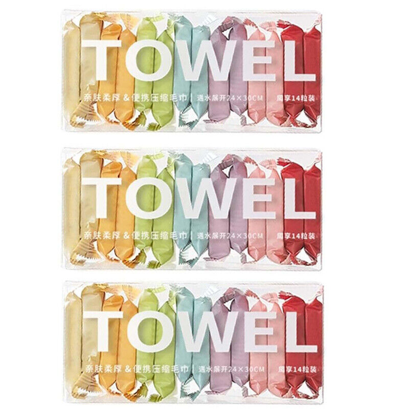 42X Compressed Towel Tablets Disposable Mini Travel Restaurant Barber Face Wipes - Picture 27 of 27