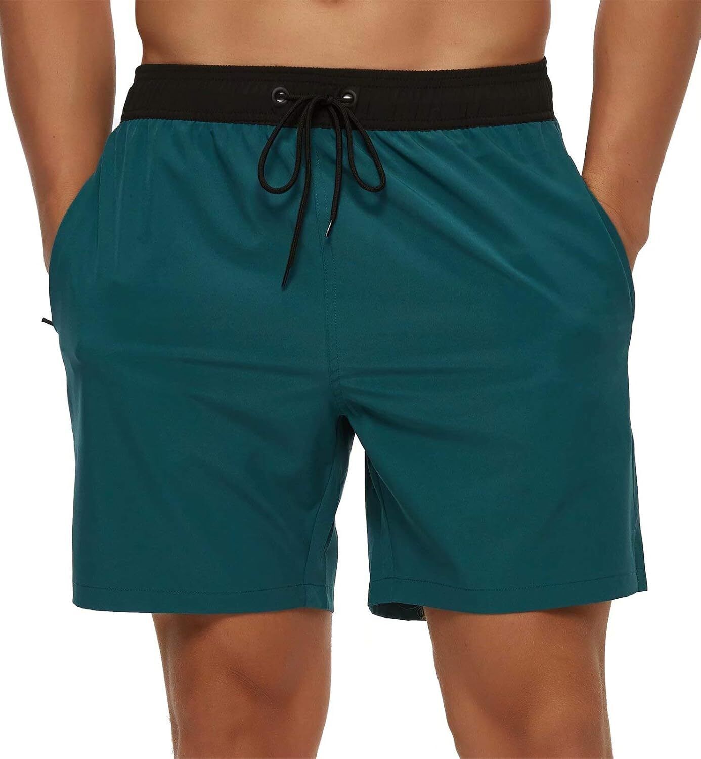 Men's Quick-Dry Swim Trunks, Beach Shorts with Zipper Pockets & Mesh Lining - Picture 29 of 54