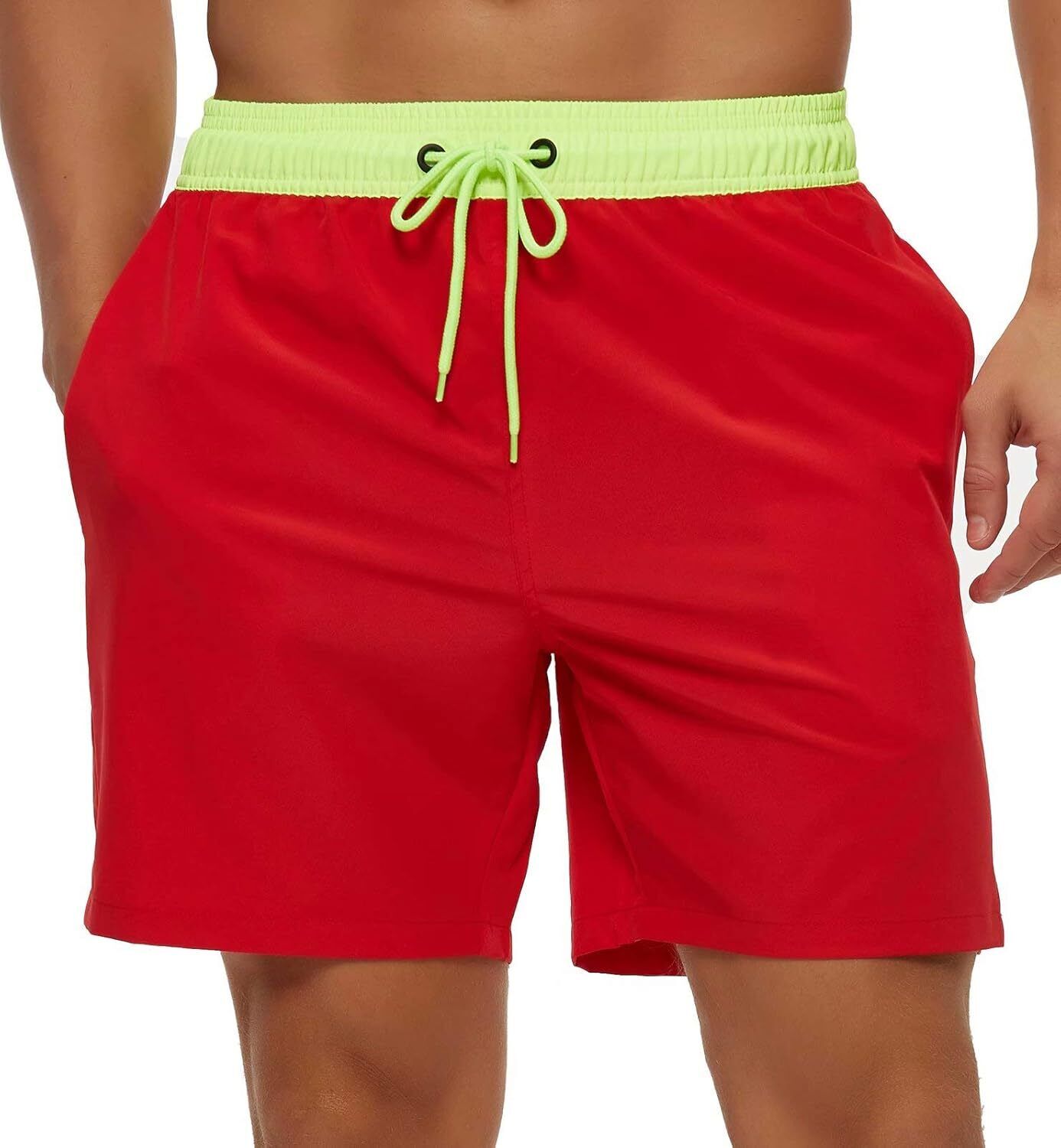 Men's Quick-Dry Swim Trunks, Beach Shorts with Zipper Pockets & Mesh Lining - Picture 37 of 54