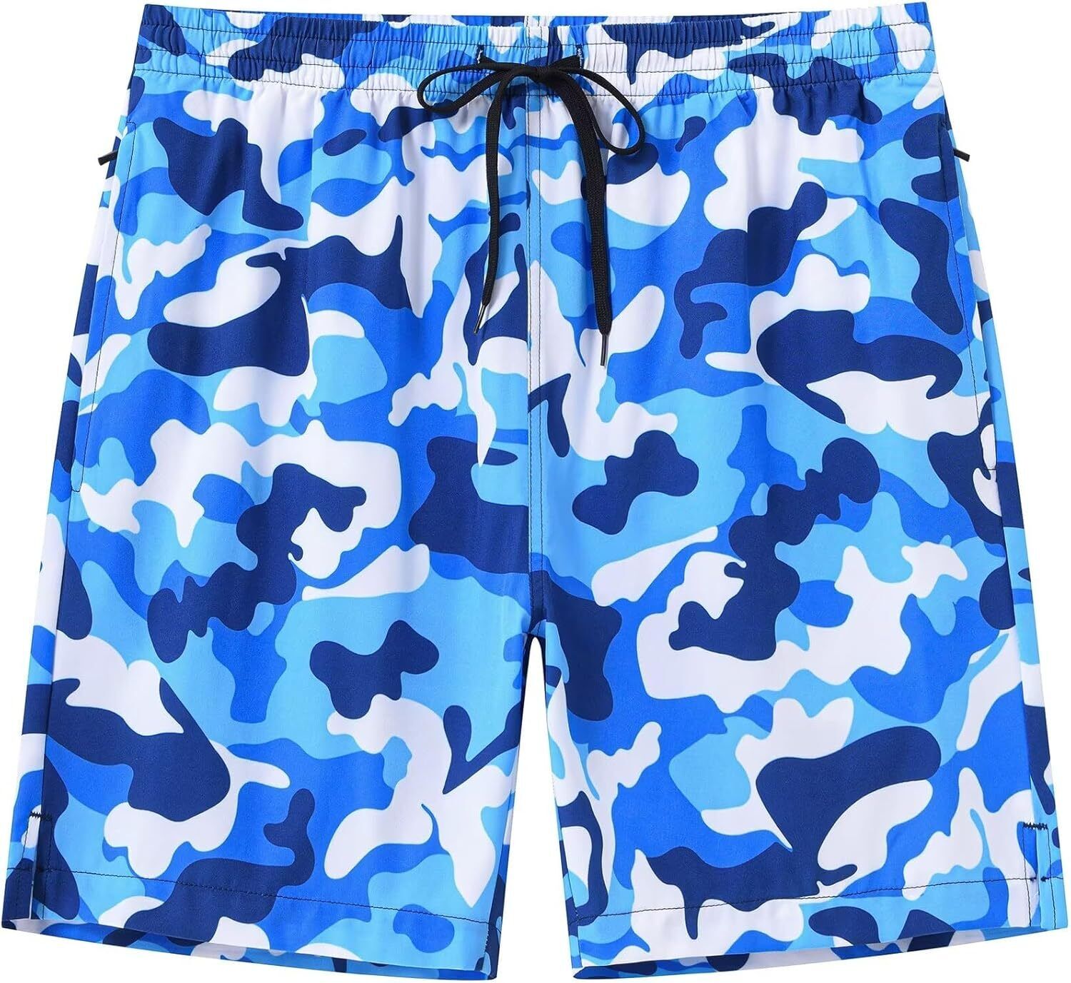 Men's Quick-Dry Swim Trunks, Beach Shorts with Zipper Pockets & Mesh Lining - Picture 39 of 54