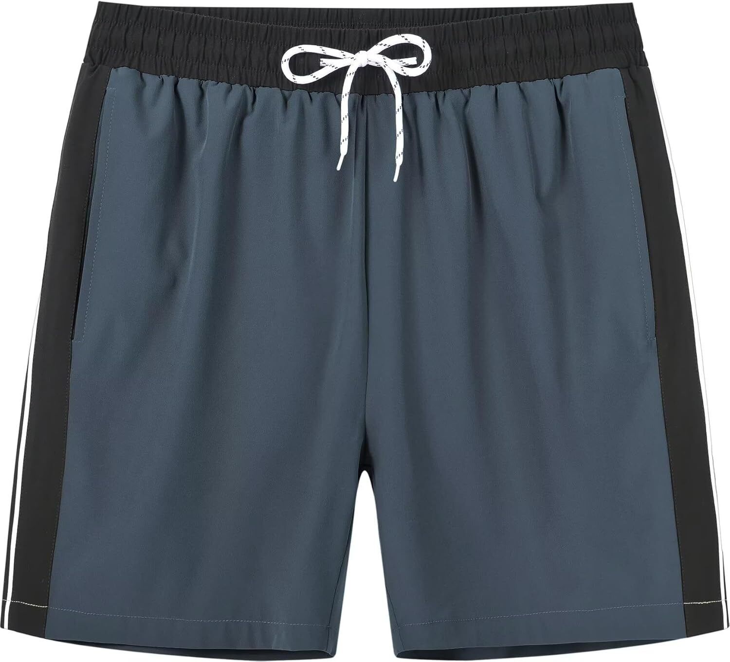 Men's Quick-Dry Swim Trunks, Beach Shorts with Zipper Pockets & Mesh Lining - Picture 44 of 54