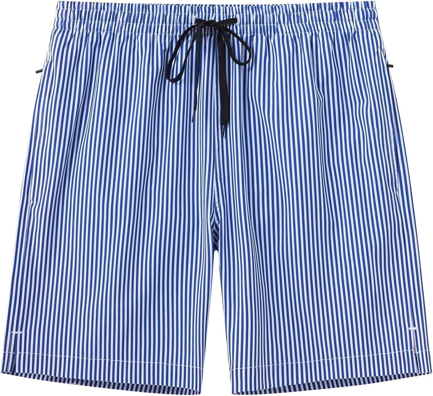 Men's Quick-Dry Swim Trunks, Beach Shorts with Zipper Pockets & Mesh Lining - Picture 47 of 54