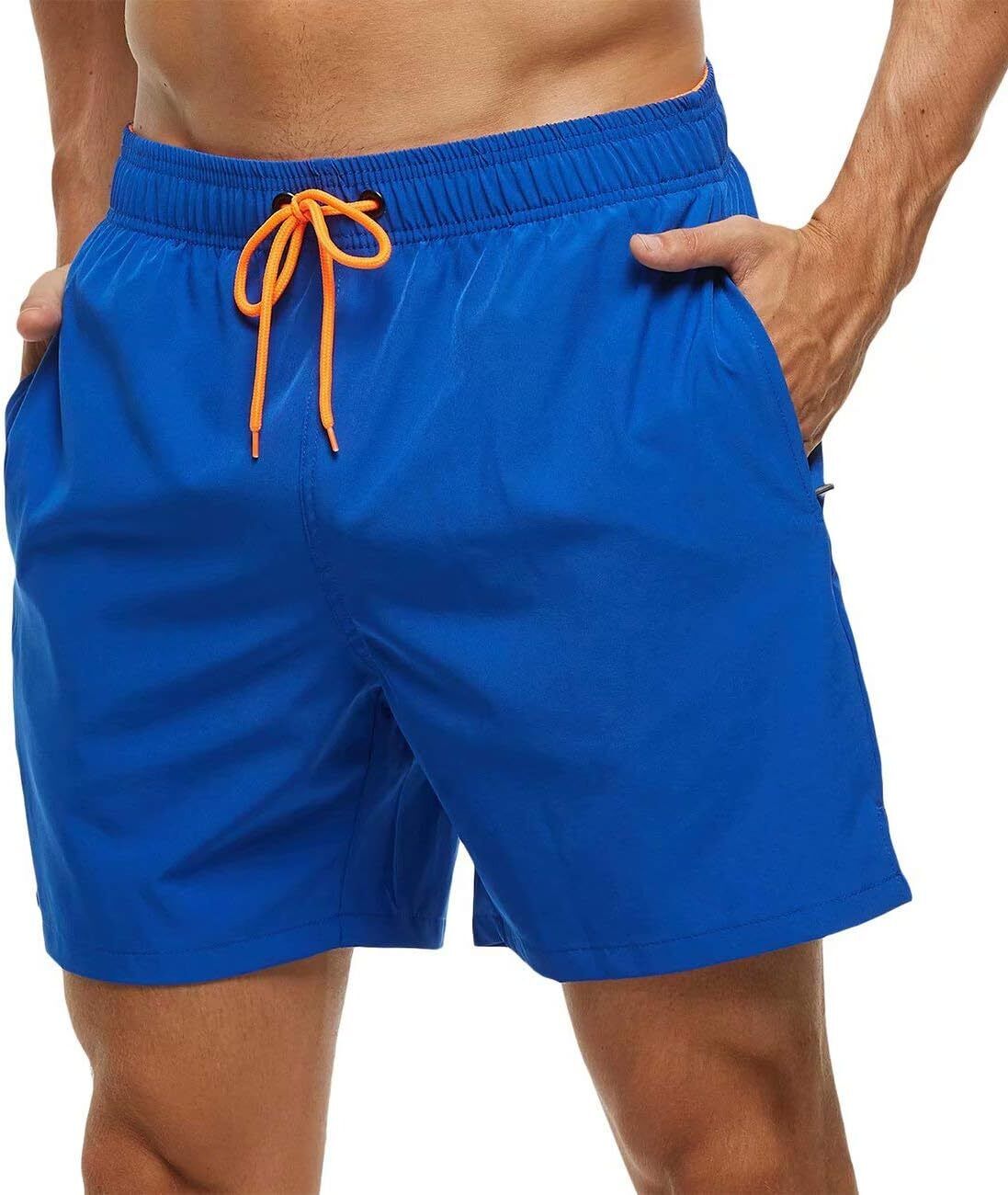 Men's Quick-Dry Swim Trunks, Beach Shorts with Zipper Pockets & Mesh Lining - Picture 52 of 54