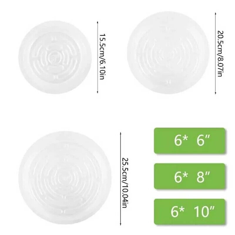 1/5/10X Clear Round Plastic Plant Pot Saucer Planter Water Drip Tray Base Plate