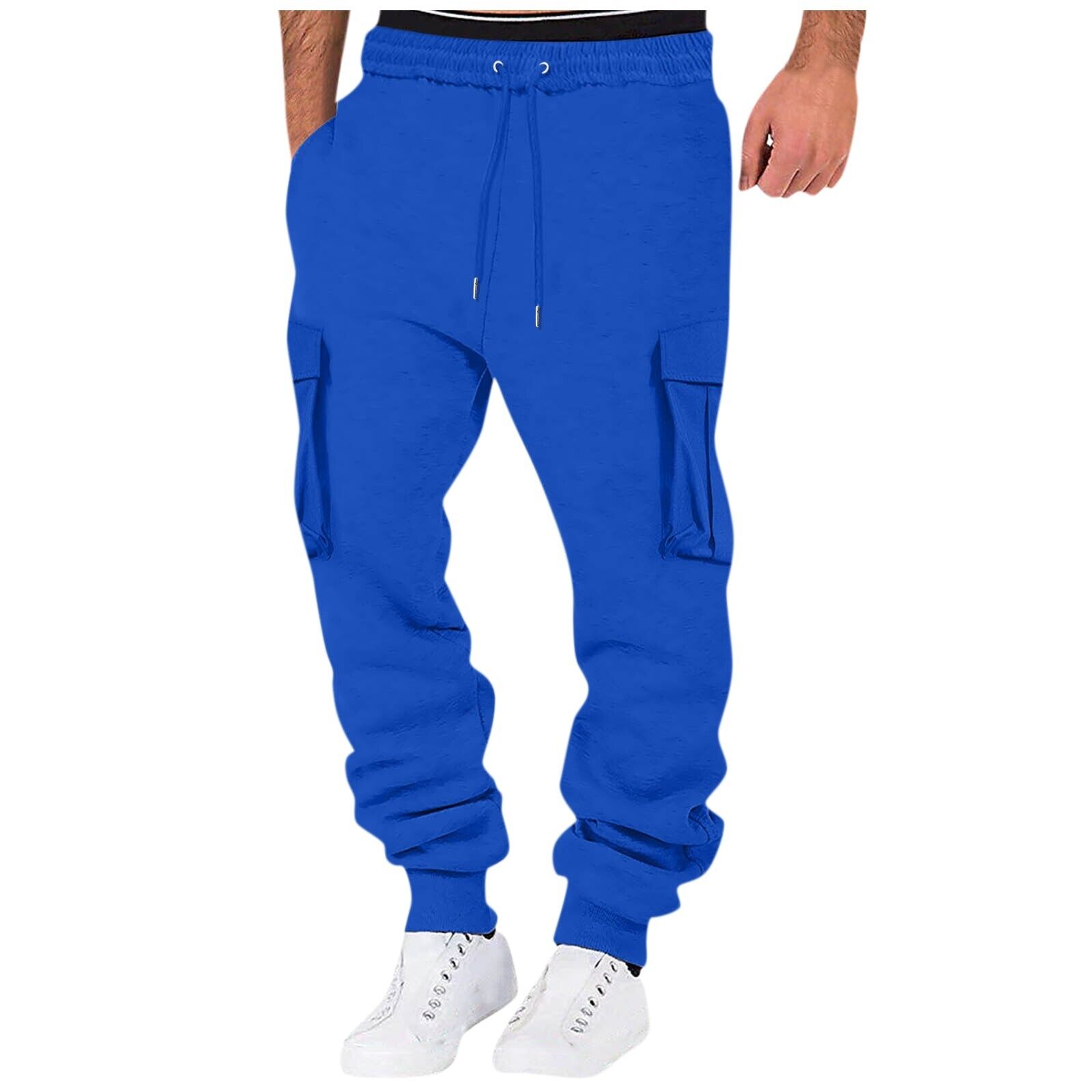 Men Sweatpant Stretch Elastic Waist Jogger Pants Drawstring Trousers with Pocket - Picture 21 of 58