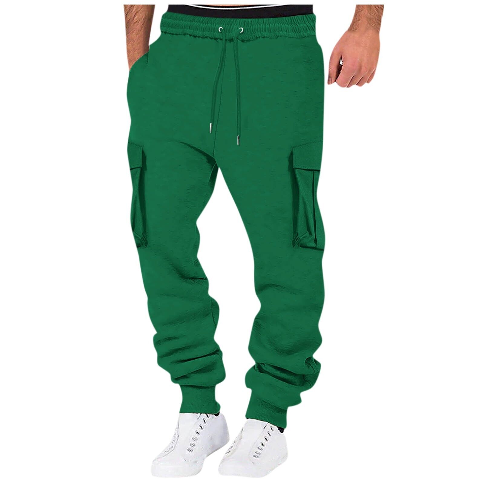 Men Sweatpant Stretch Elastic Waist Jogger Pants Drawstring Trousers with Pocket - Picture 30 of 58