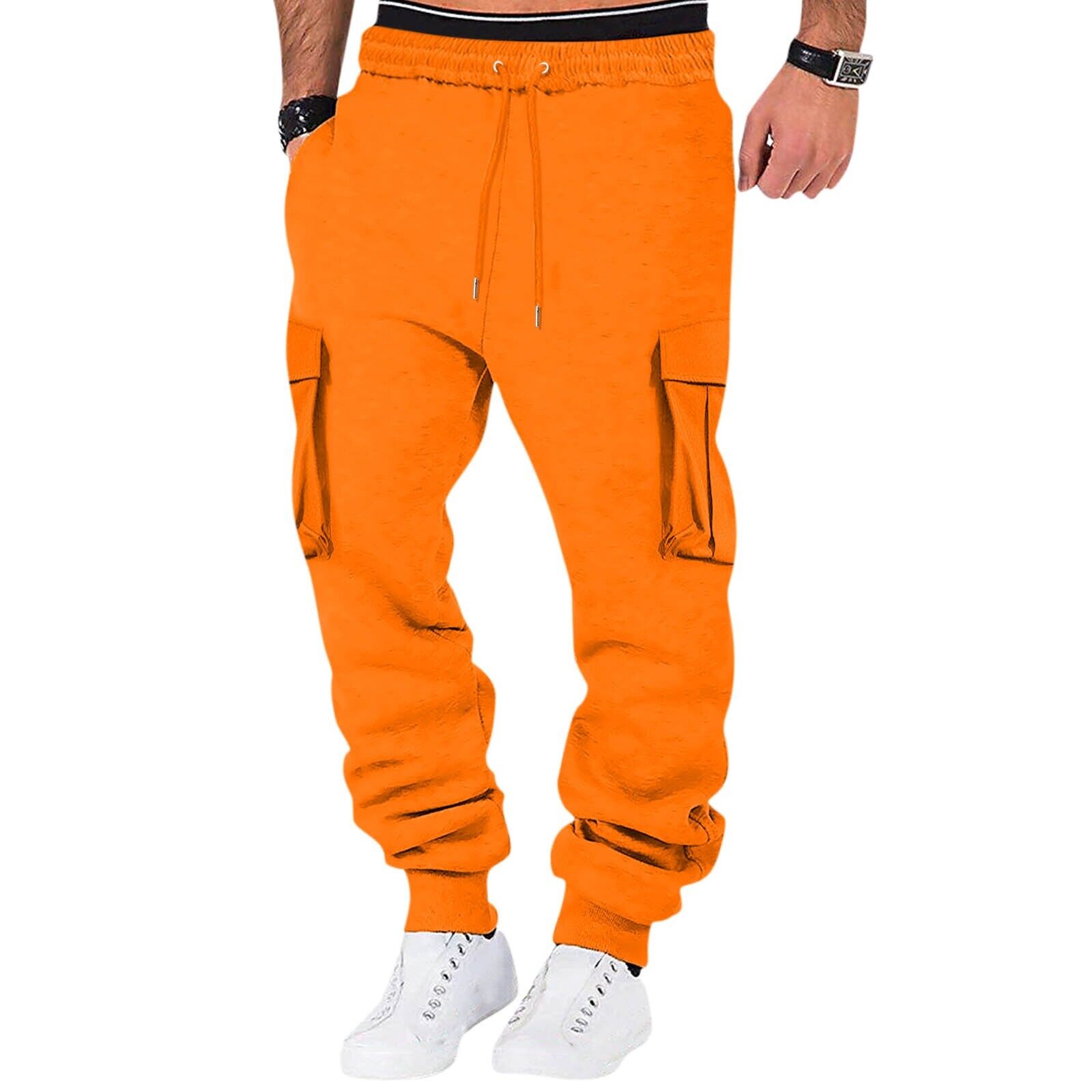 Men Sweatpant Stretch Elastic Waist Jogger Pants Drawstring Trousers with Pocket - Picture 41 of 58