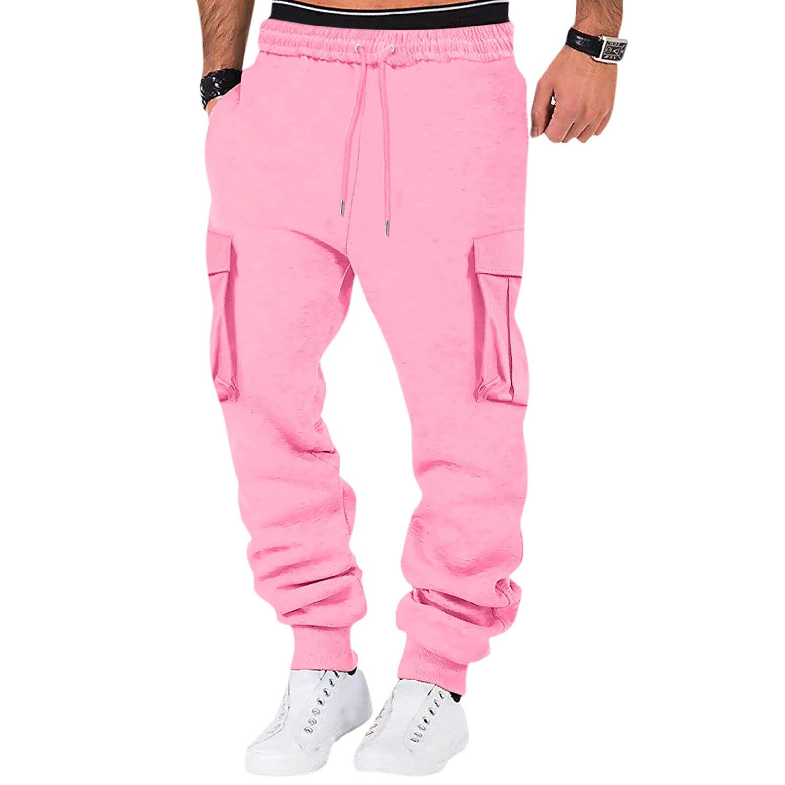Men Sweatpant Stretch Elastic Waist Jogger Pants Drawstring Trousers with Pocket - Picture 44 of 58