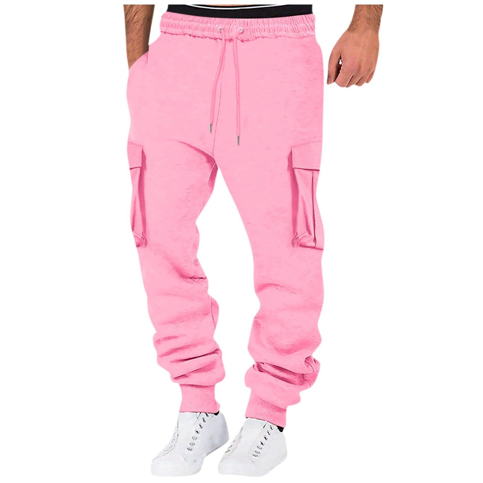 Men Sweatpant Stretch Elastic Waist Jogger Pants Drawstring Trousers with Pocket - Picture 45 of 58