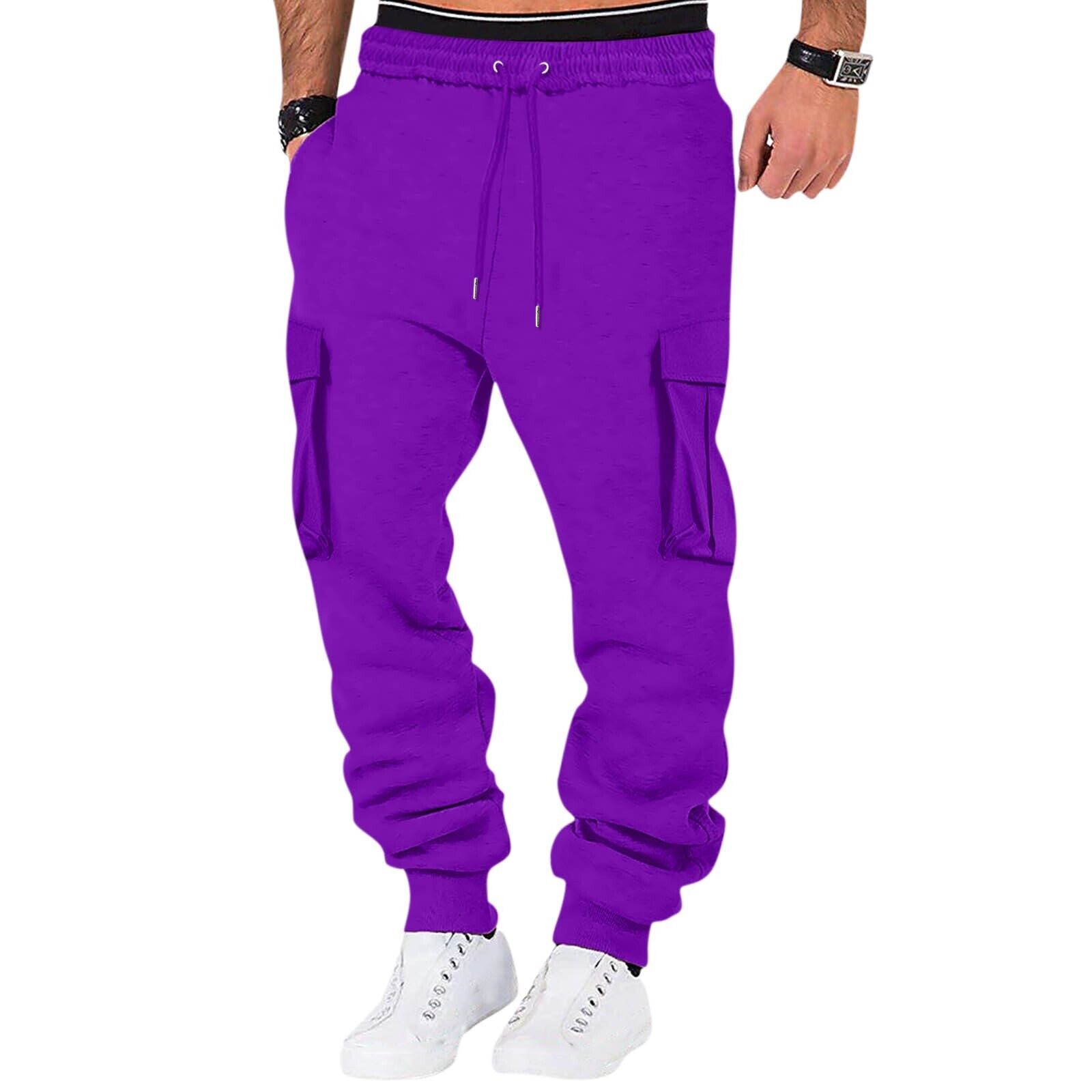 Men Sweatpant Stretch Elastic Waist Jogger Pants Drawstring Trousers with Pocket - Picture 47 of 58