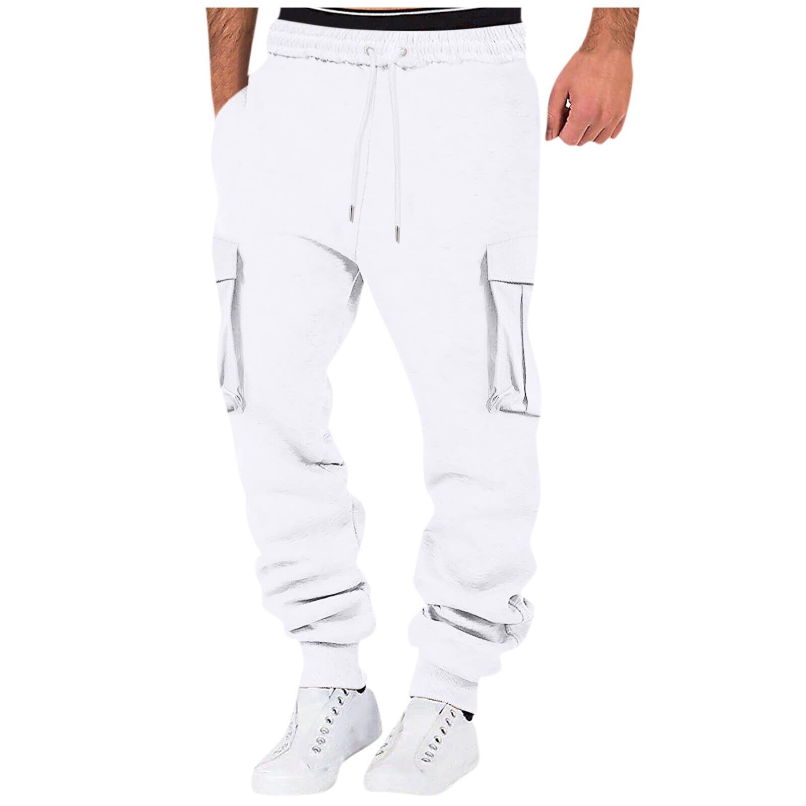 Men Sweatpant Stretch Elastic Waist Jogger Pants Drawstring Trousers with Pocket - Picture 54 of 58
