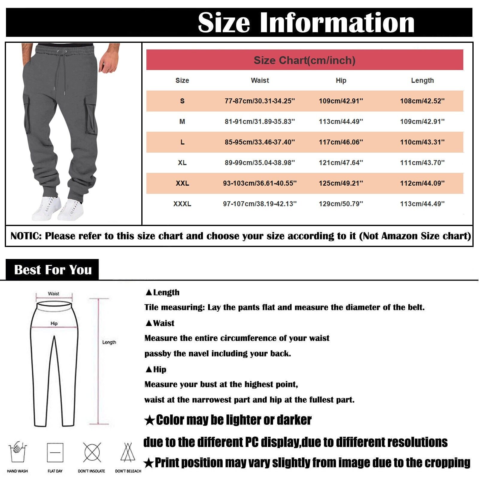 Men Sweatpant Stretch Elastic Waist Jogger Pants Drawstring Trousers with Pocket - Picture 55 of 58