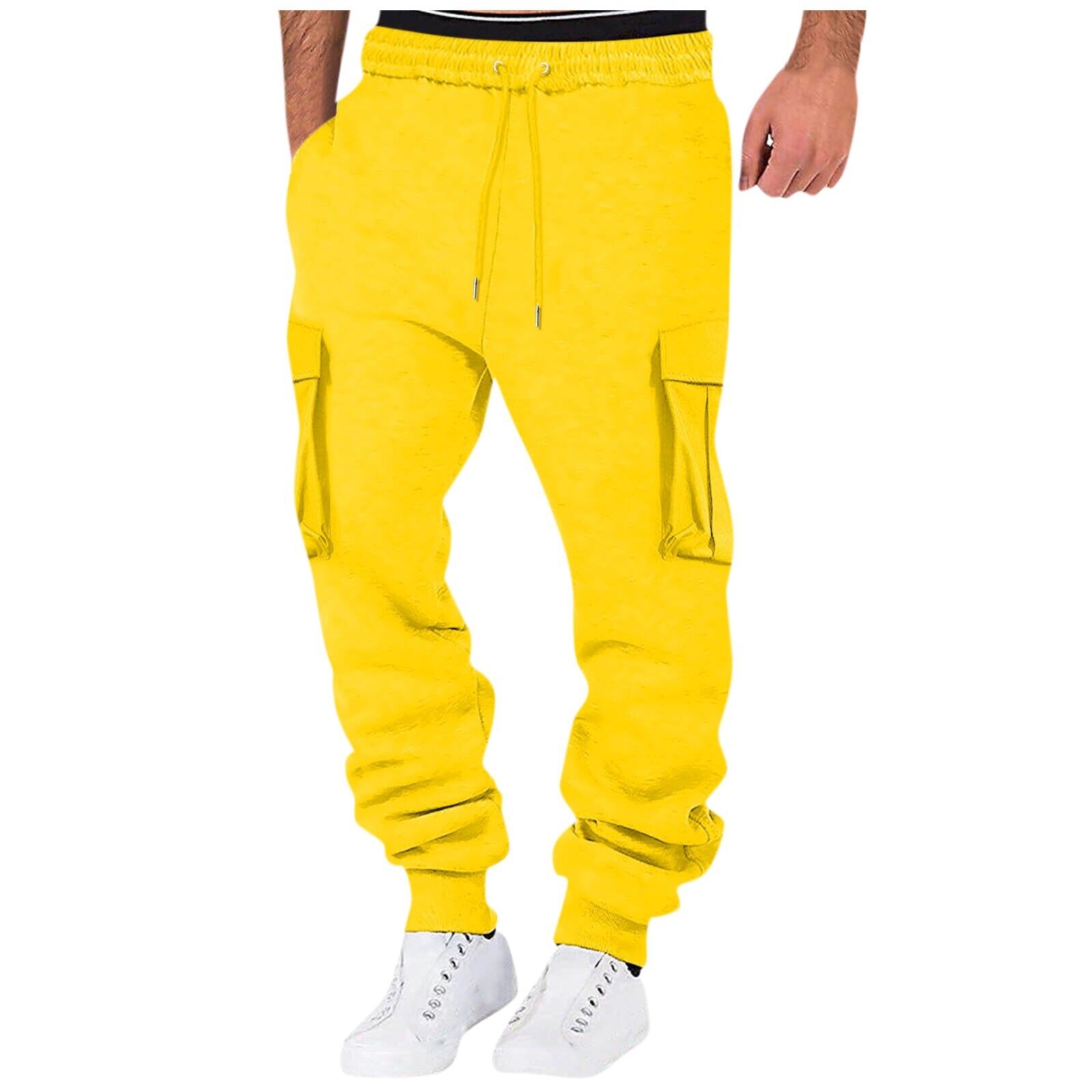 Men Sweatpant Stretch Elastic Waist Jogger Pants Drawstring Trousers with Pocket - Picture 57 of 58