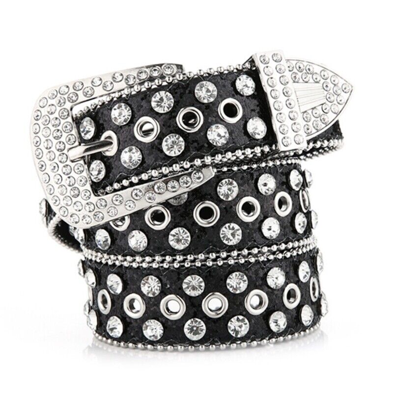 The Adult Teenager Bling Bling Rhinestones Belt Studded Belt For Women Men