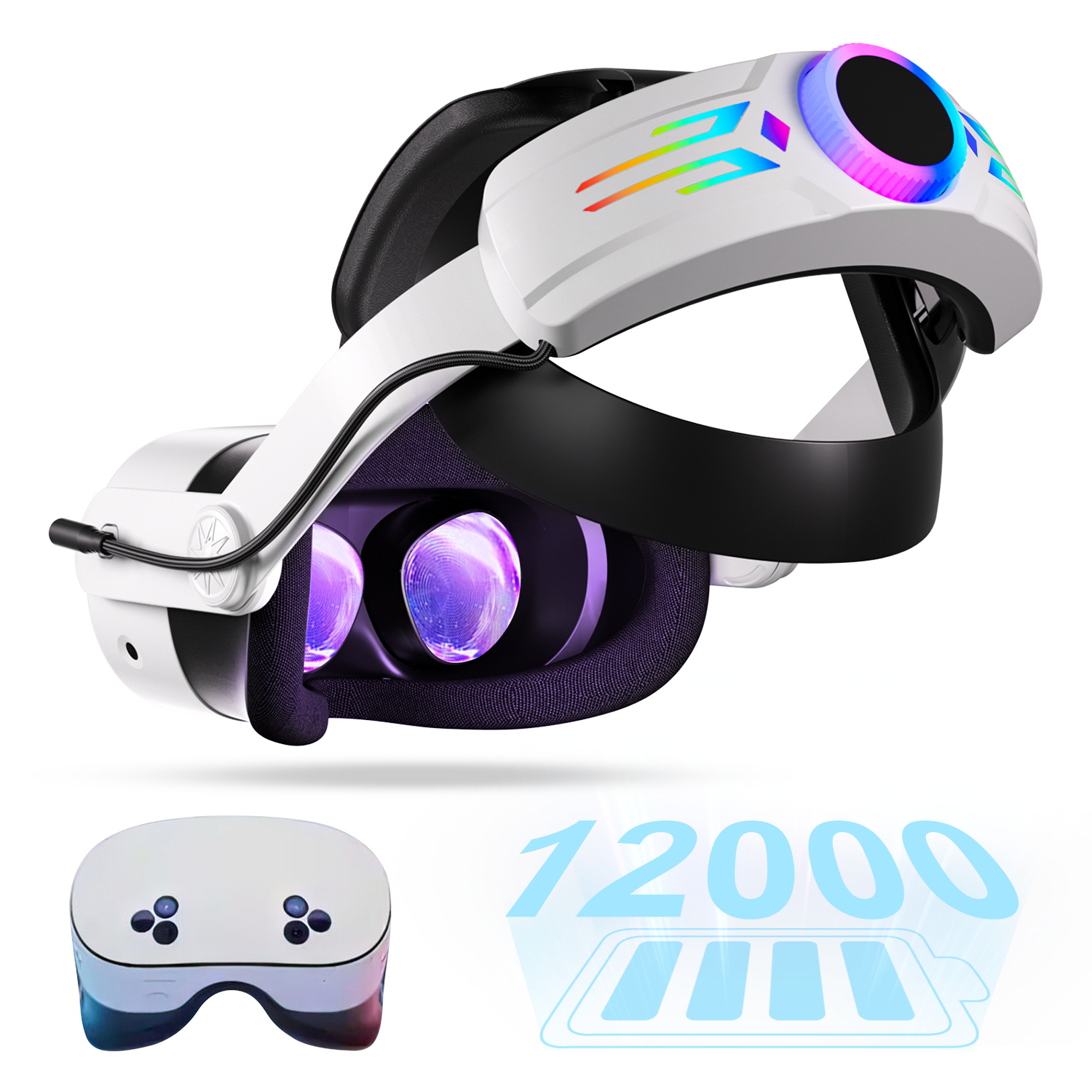 Diadema VR compatible con Meta Quest 3/3S con batería interna de 12000mAh - Imagen 11 de 11