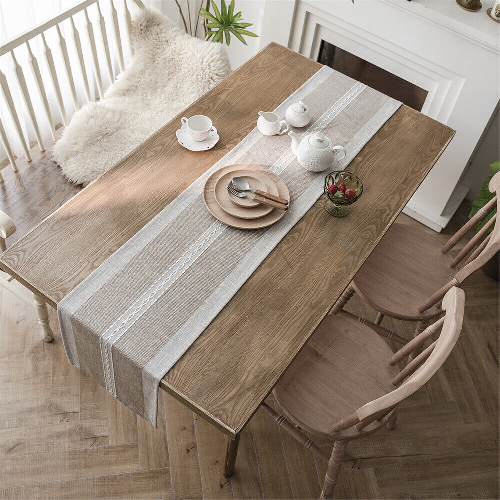 Modern Rectangle Table Runner Tablecloth for Dining Room Kitchen Home Decor Cafe - Picture 41 of 56