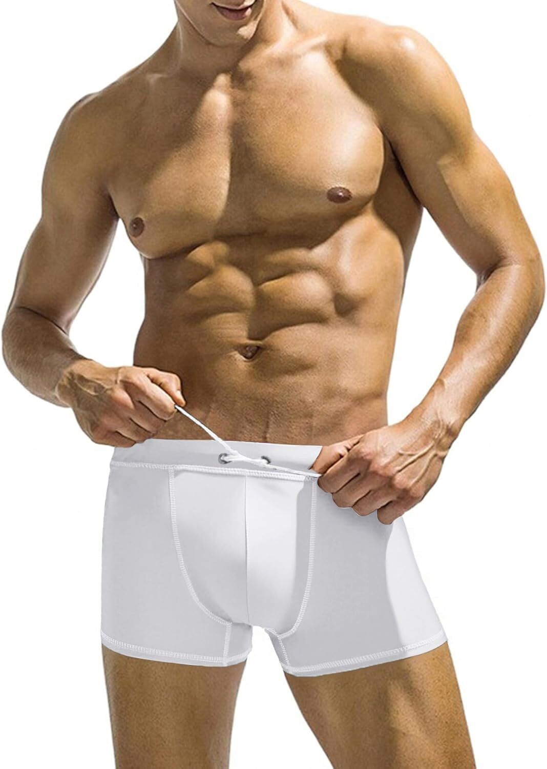 Men's Square Leg Swim Briefs, Printed Athletic Swimwear Bathing Suit, Swimming T - Picture 32 of 51