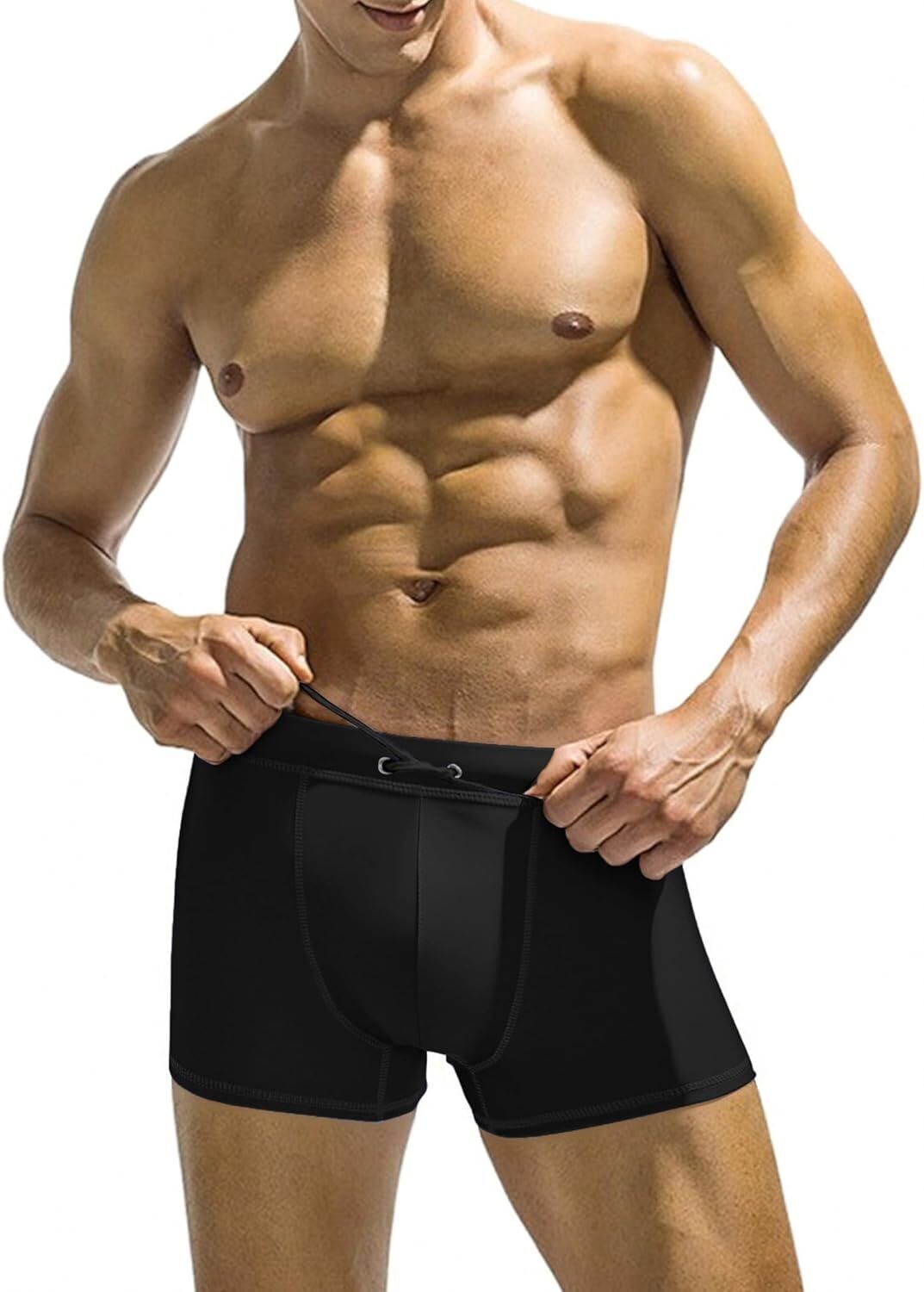 Men's Square Leg Swim Briefs, Printed Athletic Swimwear Bathing Suit, Swimming T - Picture 35 of 51