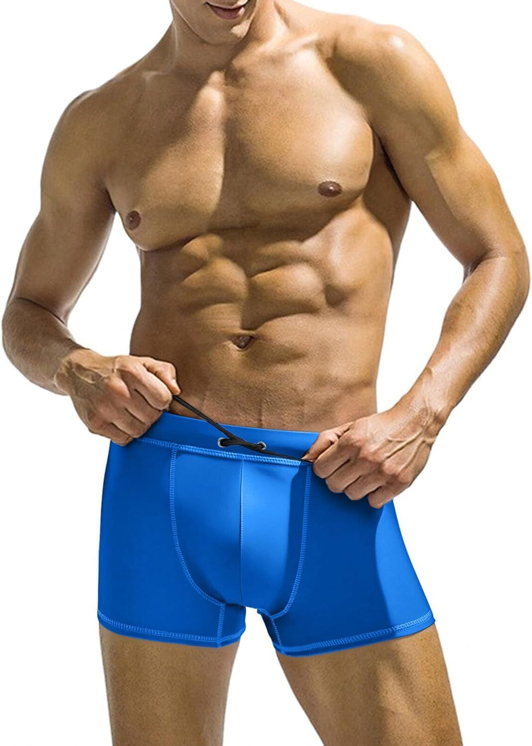 Men's Square Leg Swim Briefs, Printed Athletic Swimwear Bathing Suit, Swimming T - Picture 46 of 51