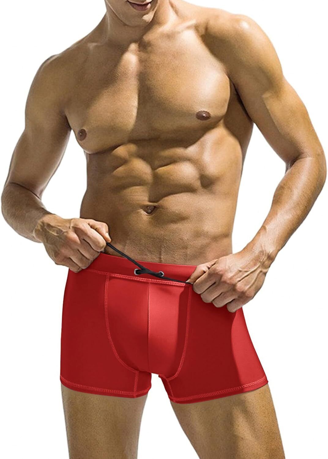 Men's Square Leg Swim Briefs, Printed Athletic Swimwear Bathing Suit, Swimming T - Picture 50 of 51
