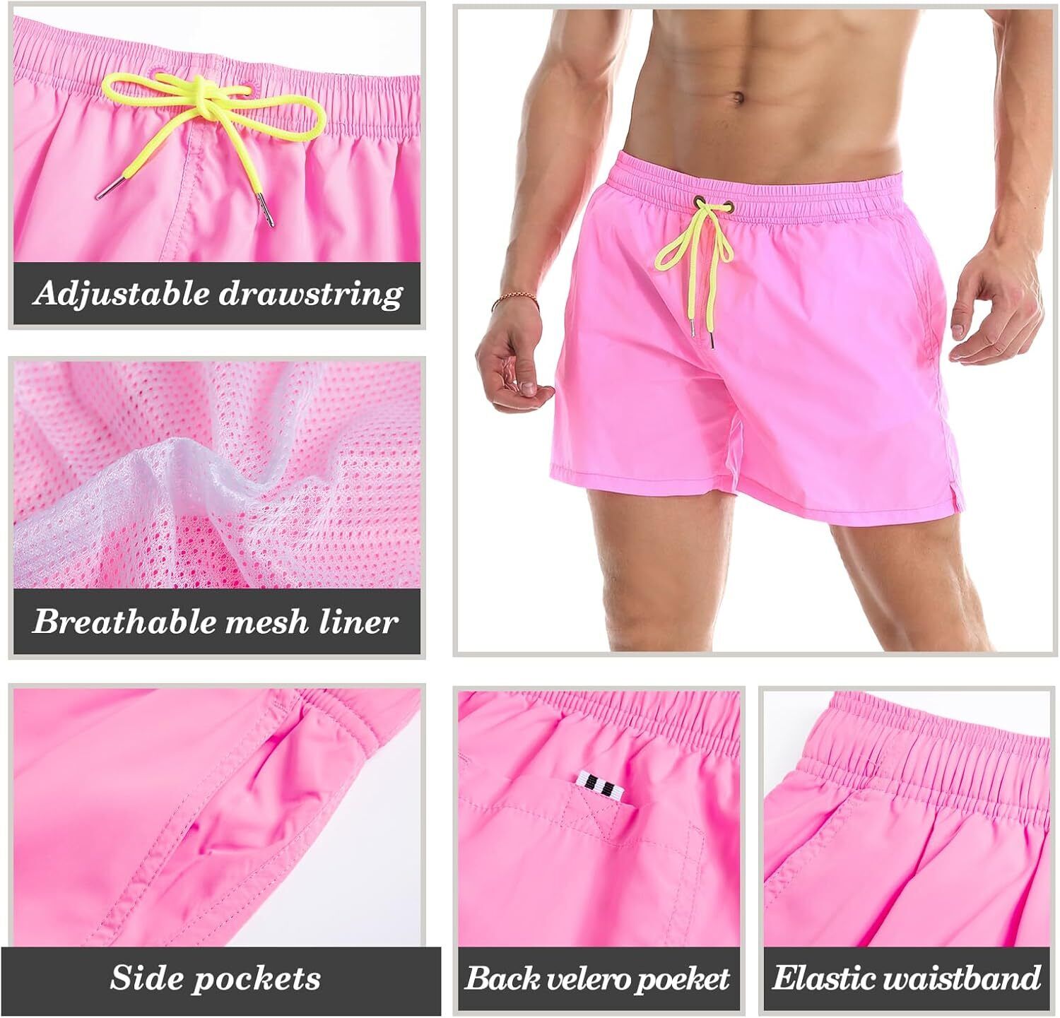 Men's Quick-Dry Swim Trunks with Mesh Lining, Funny Swim Shorts Bathing Suit - Picture 61 of 123