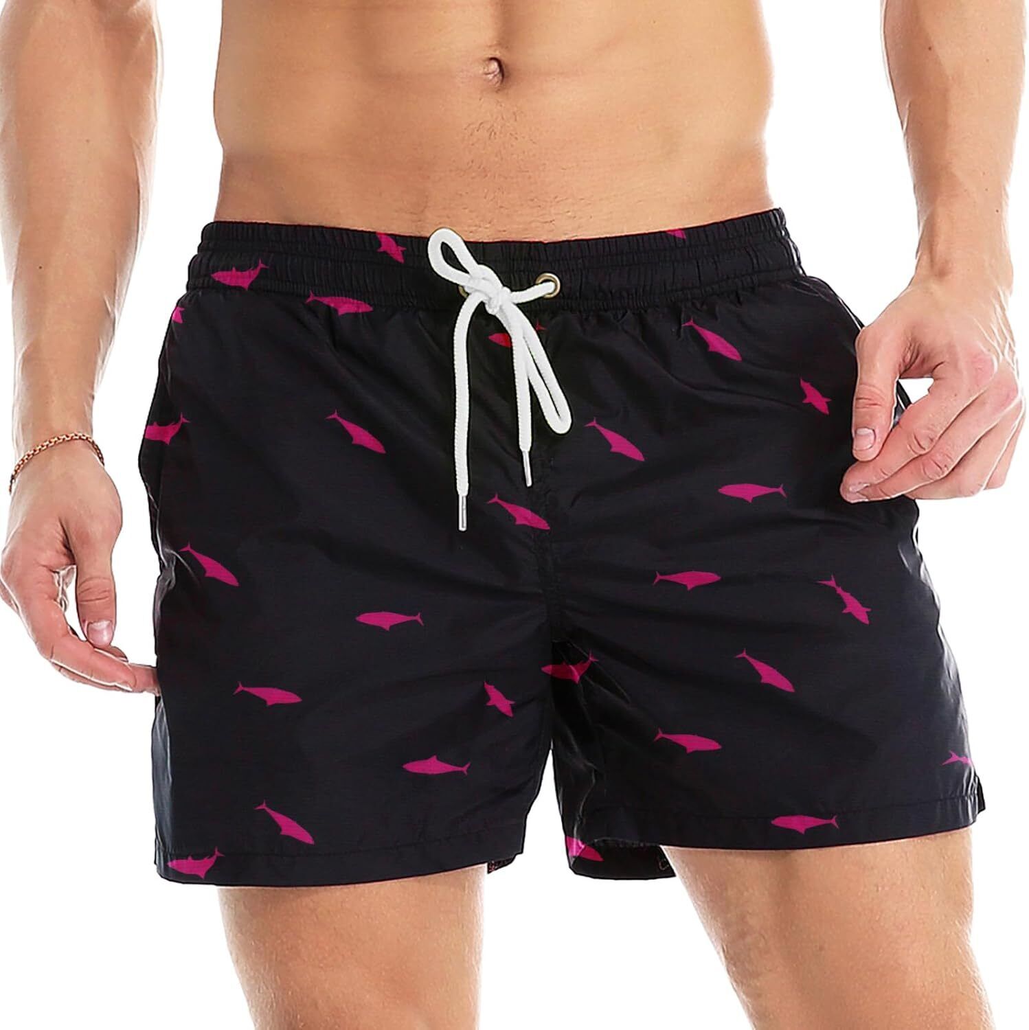 Men's Quick-Dry Swim Trunks with Mesh Lining, Funny Swim Shorts Bathing Suit - Picture 87 of 123