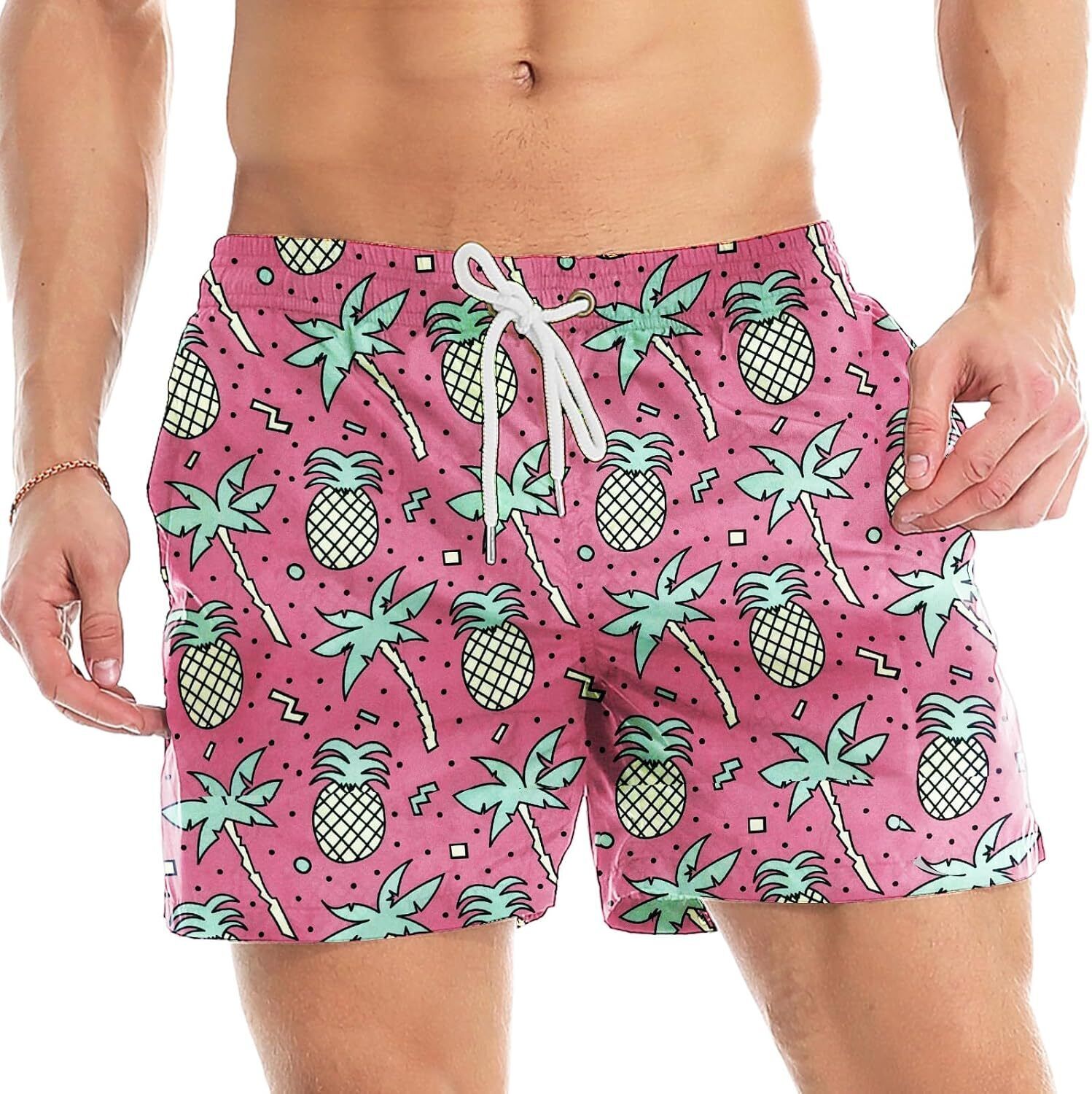Men's Quick-Dry Swim Trunks with Mesh Lining, Funny Swim Shorts Bathing Suit - Picture 107 of 123