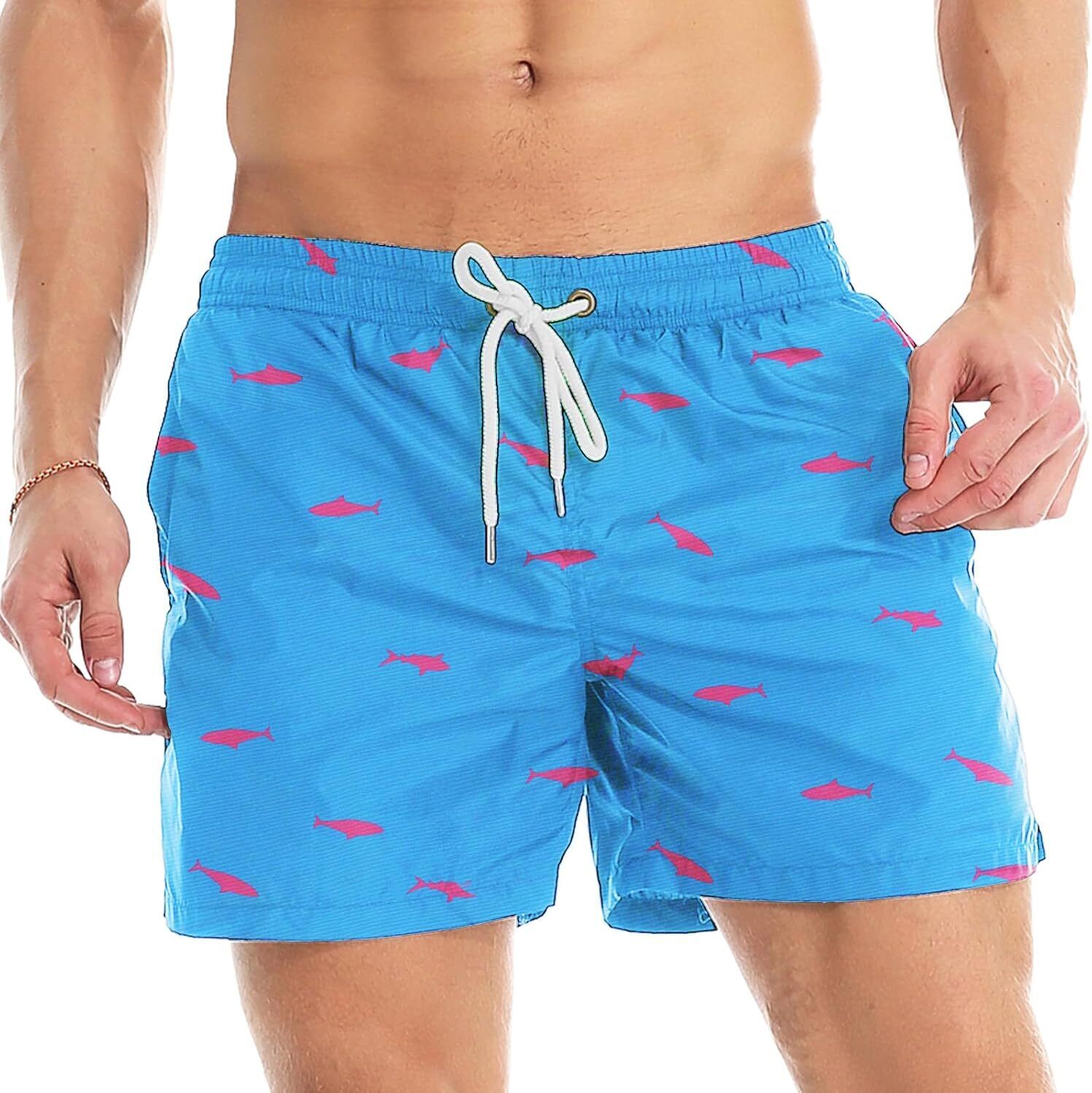 Men's Quick-Dry Swim Trunks with Mesh Lining, Funny Swim Shorts Bathing Suit - Picture 111 of 123