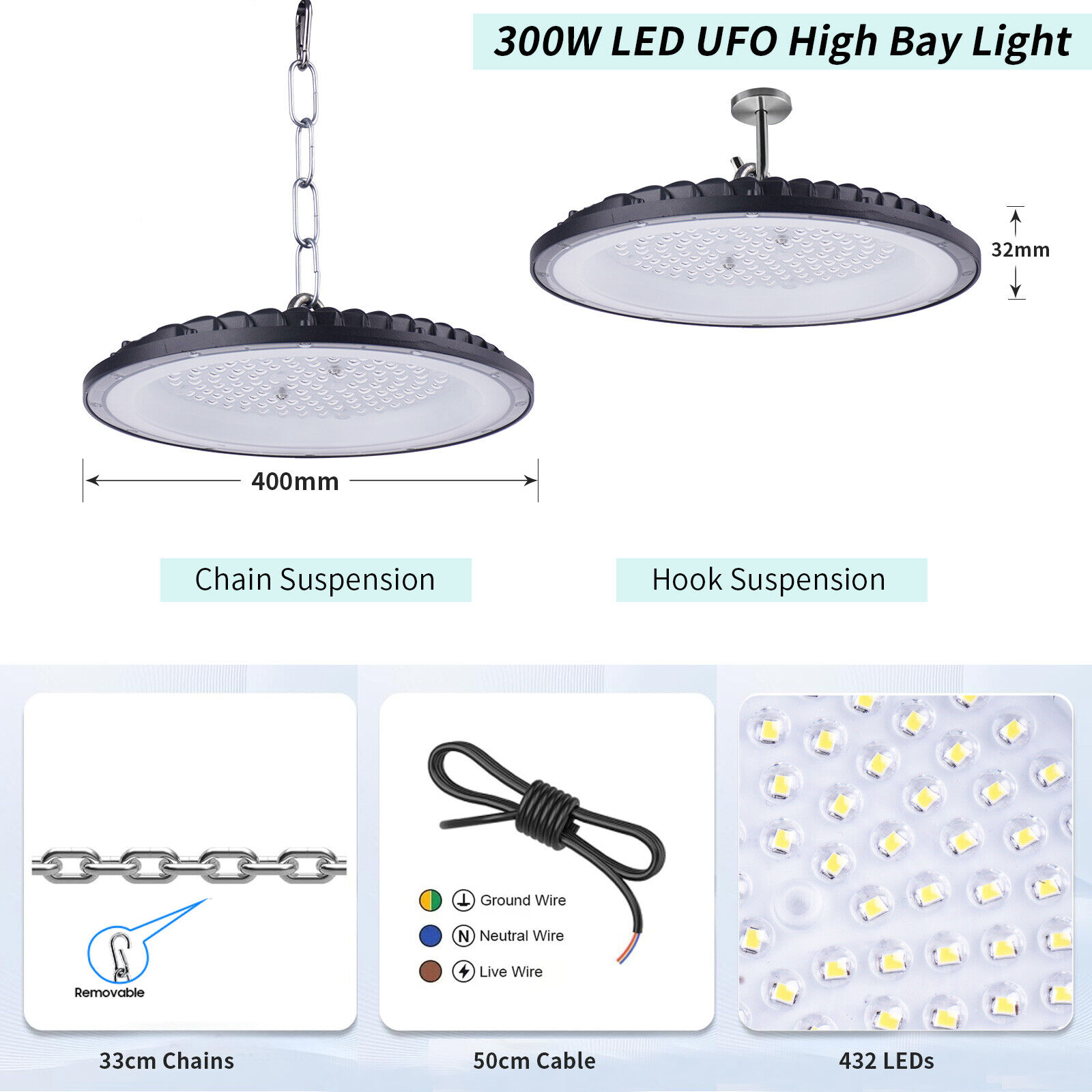 UFO LED iluminación de nave foco de techo taller lámpara industrial lámpara de nave - Imagen 33 de 36