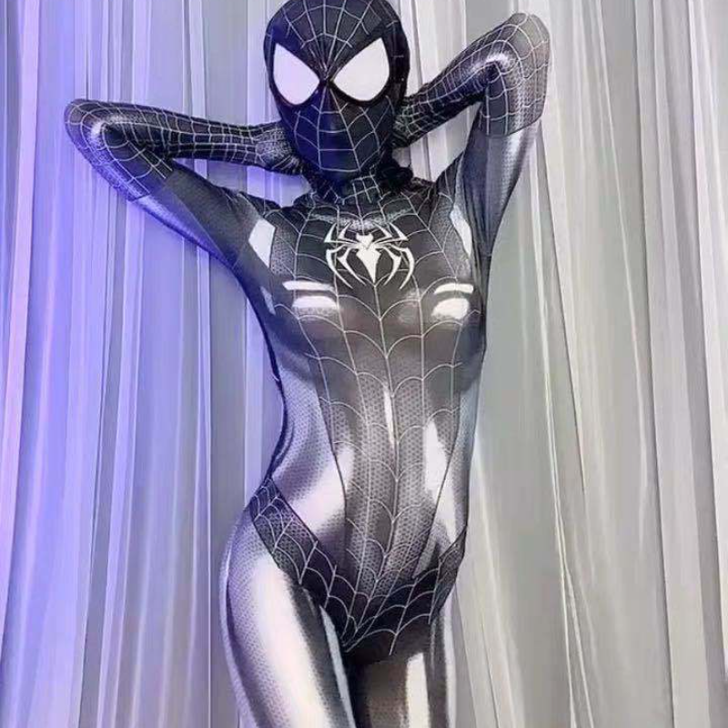 Women-Spiderman Superhero Lycra Jumpsuit Halloween Costume Girl Cosplay Outfit - Picture 12 of 18