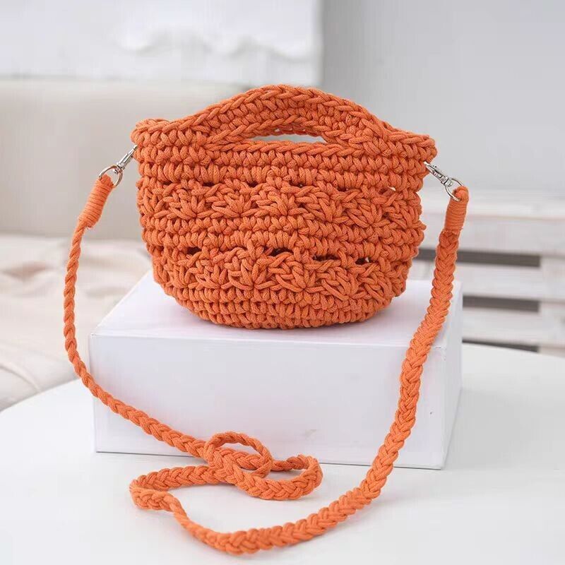 Women's Bag Woven Shoulder Crossbody Handbag Braided Cotton Crochet Rope Bag UK