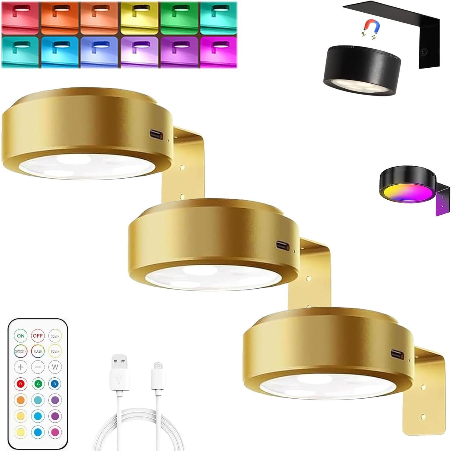 Chiclify Picture Lights Topveden for Pictures on Wall No Drill Magnetic Decor - Picture 11 of 64