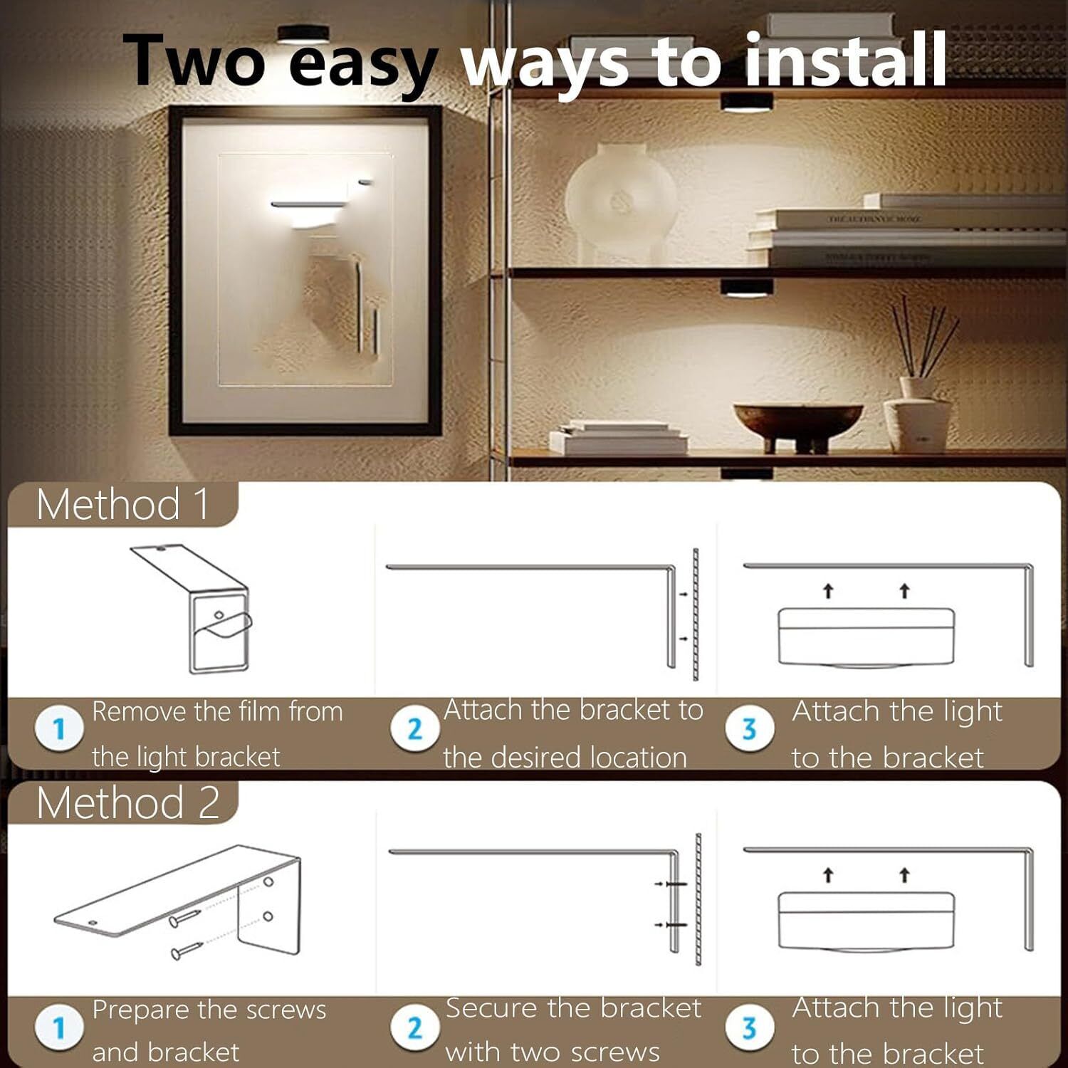 Chiclify Picture Lights Topveden for Pictures on Wall No Drill Magnetic Decor - Picture 33 of 64