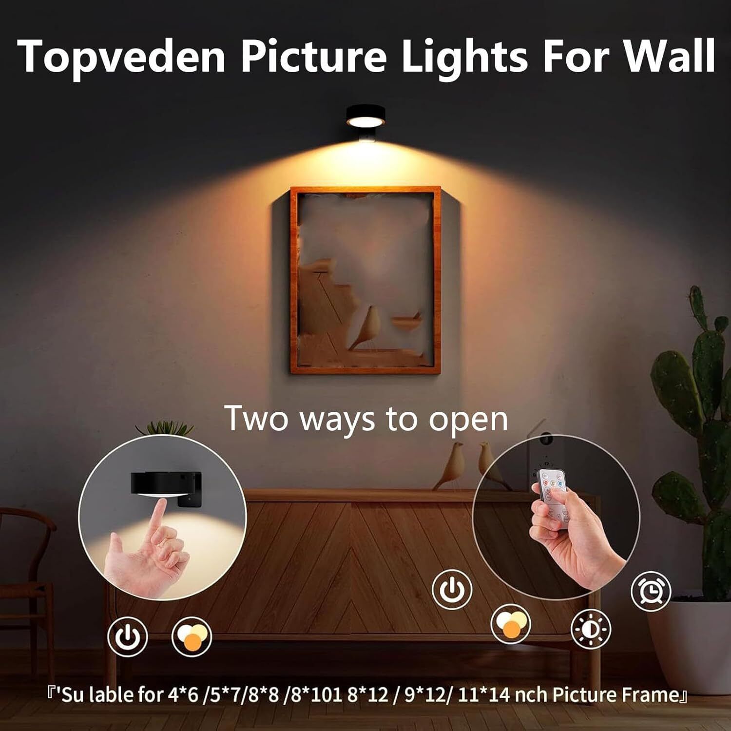 Chiclify Picture Lights Topveden for Pictures on Wall No Drill Magnetic Decor - Picture 46 of 64