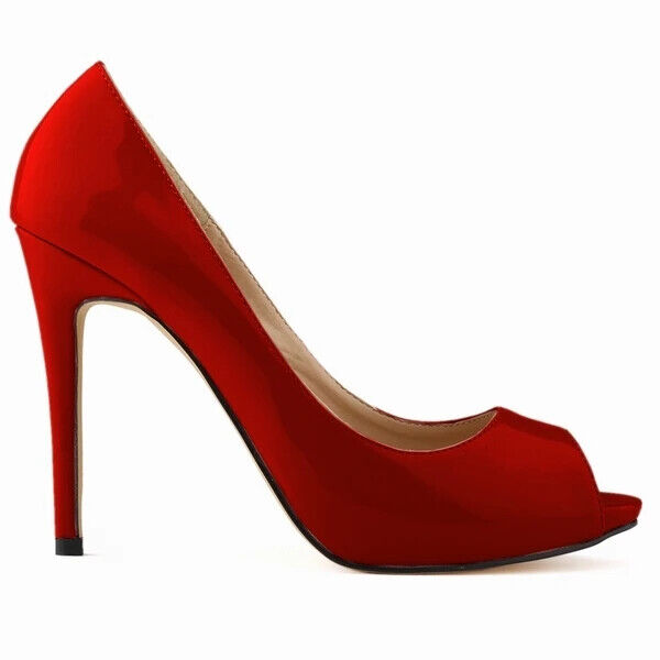 Women Sexy Pumps Peep Toe Stilettos Summer Sandals 11cm High Heels Party Shoes - Picture 34 of 34