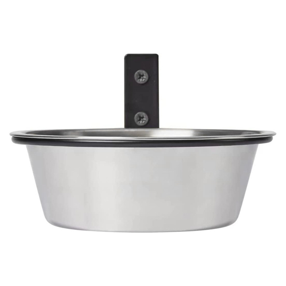 2 PCS Stainless Steel Wall Mounted Elevated Dog Bowl Hanging Pets Puppy Feeder